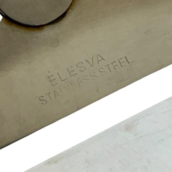 Vintage Elesva Holland Stainless Steel Cheese Slicer Blue & White Ceramic Handle - Picture 5 of 5